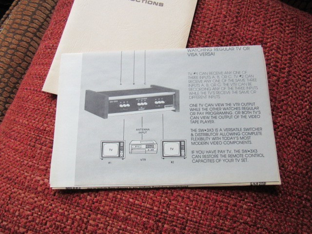 NEW-NIB-NOS vintage RHODES BRAND MODEL SW-3X3. VIDEO SWITCHER-DISTRIBUTOR. USA