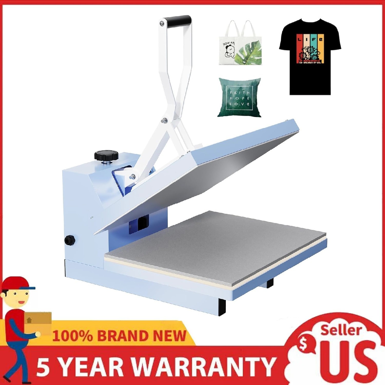 16"x24" Digital Clamshell T-Shirt Heat Press Machine Transfer Sublimation Print