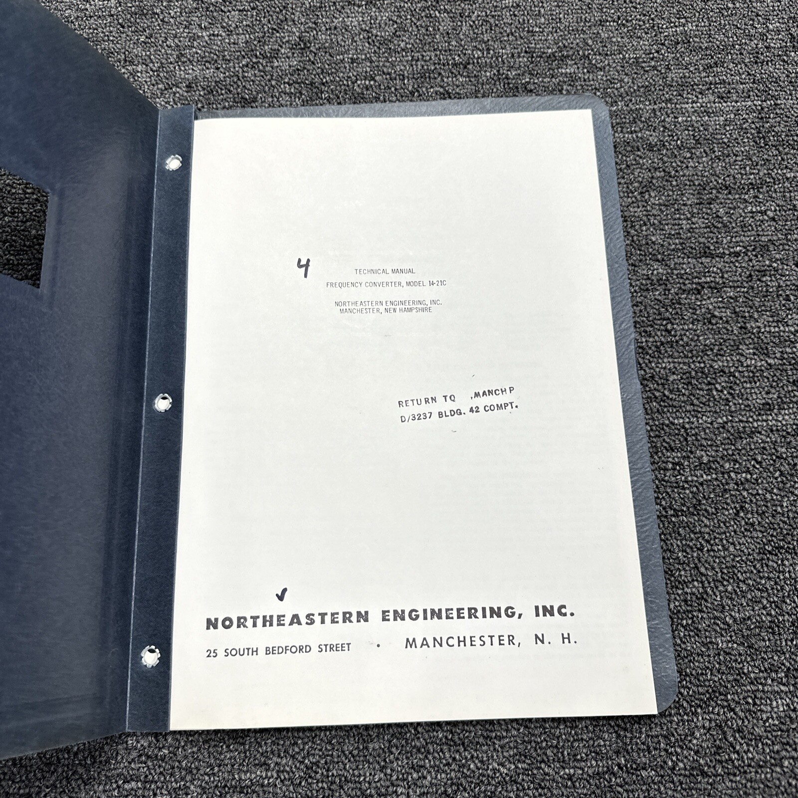 Northeastern Engineering Model 14-21C Frequency Converter Technical Manual