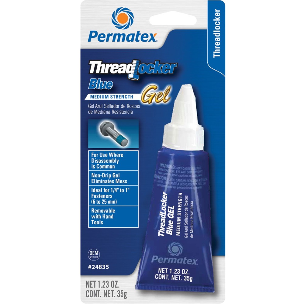 Permatex 24835 Medium Strength Blue Threadlocker Gel 36 ml