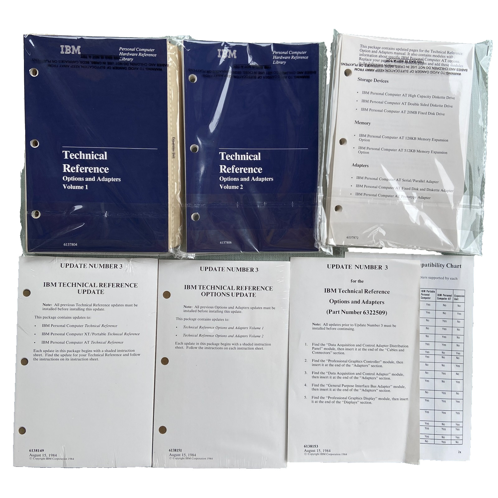 IBM PC Hardware Reference Library Technical Reference Options Adapters Vol 1 & 2