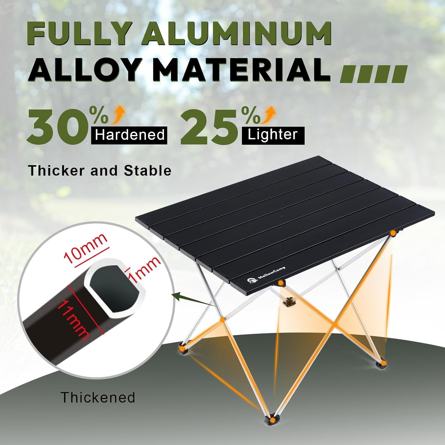Camping Side Table, Ultralight Aluminum Folding Table, Small Compact Portable