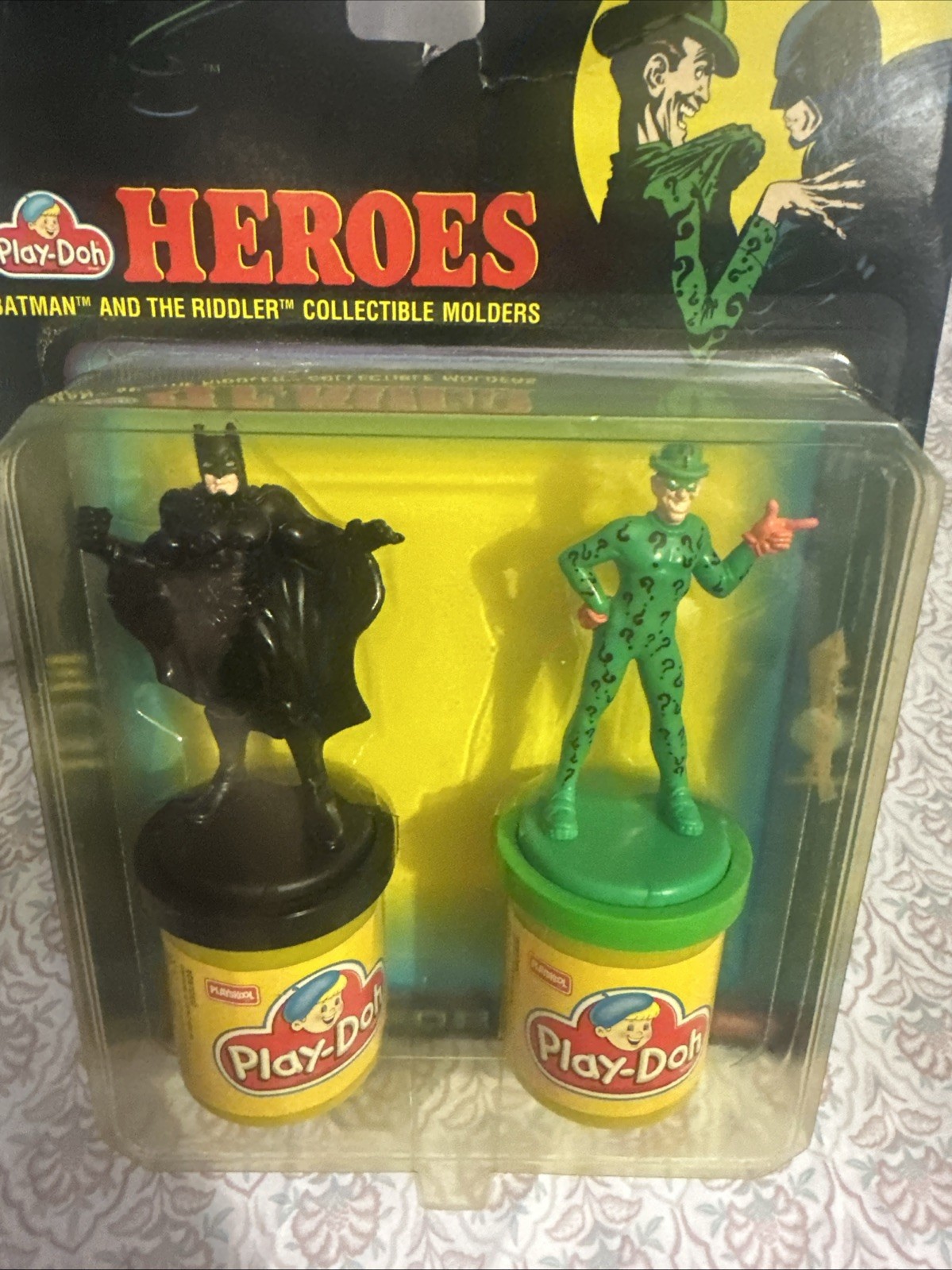 1995 Batman Returns Play-Doh Heroes Batman & Riddler Collectible Molders
