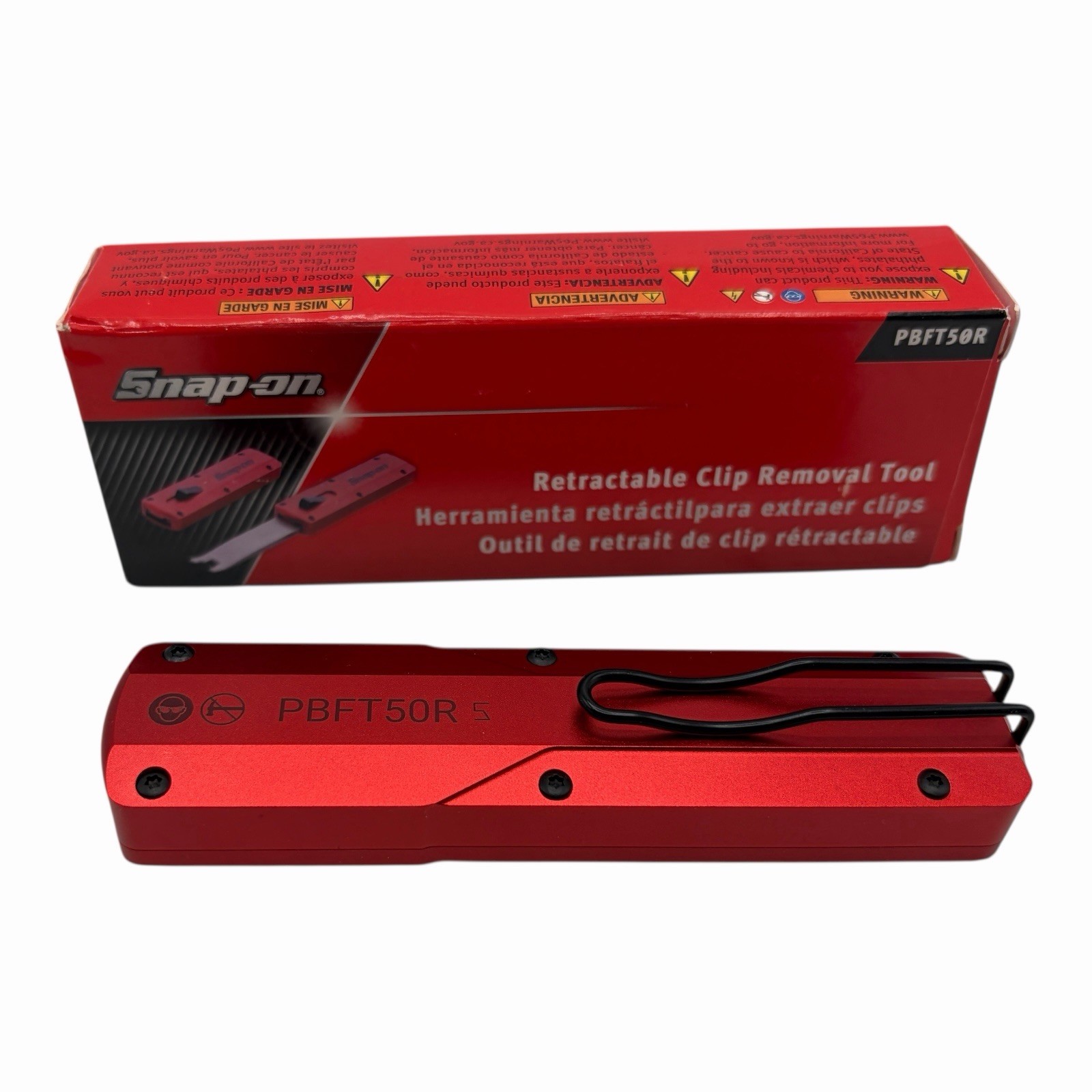 Snap on Tools Red Retractable Trim Clip Removal Tool PBFT50R New