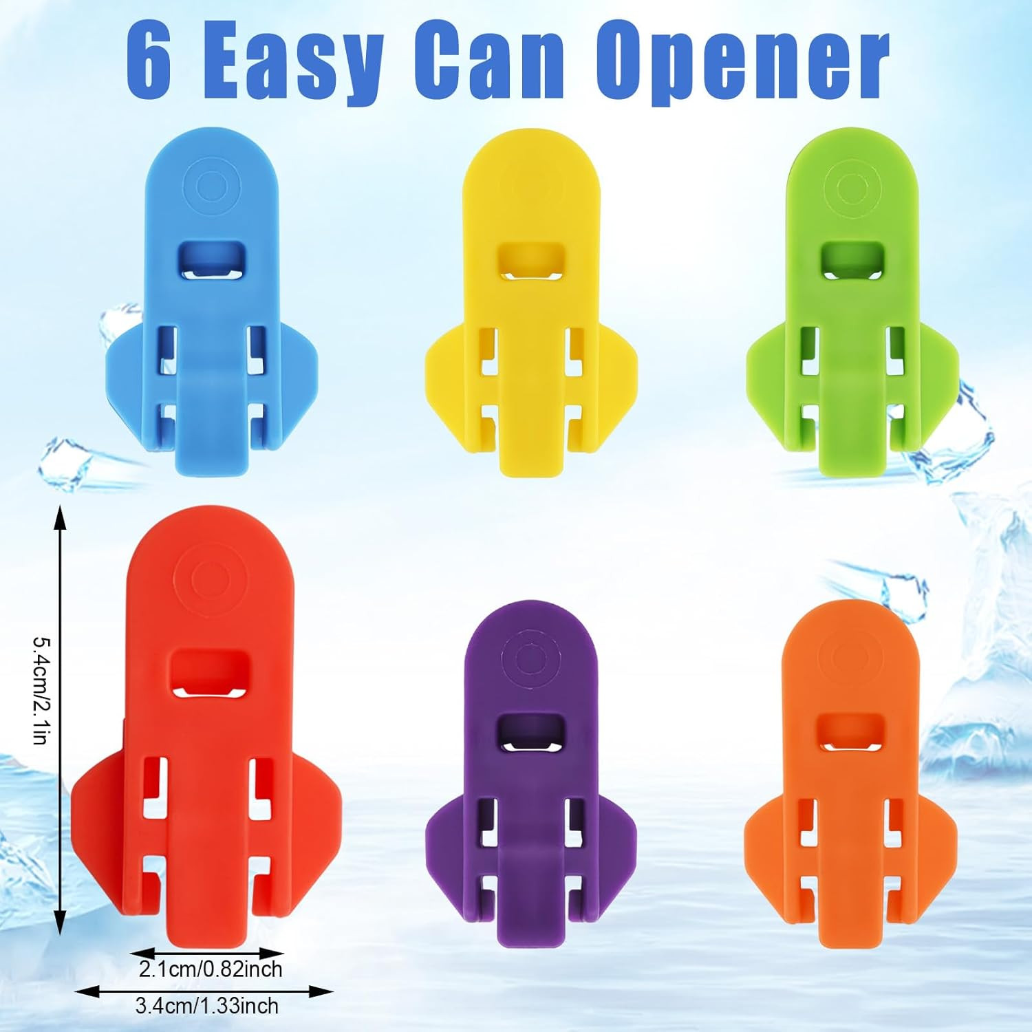 Manual Easy Can Opener, 6 Pack Colorful Soda Beer Large, 6 PCS