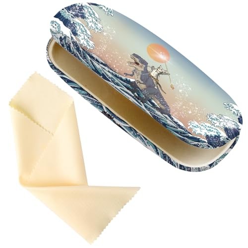 Glasses Case Hard Shell,Portable Protective Eyeglasses Case, Dinosaur Cat