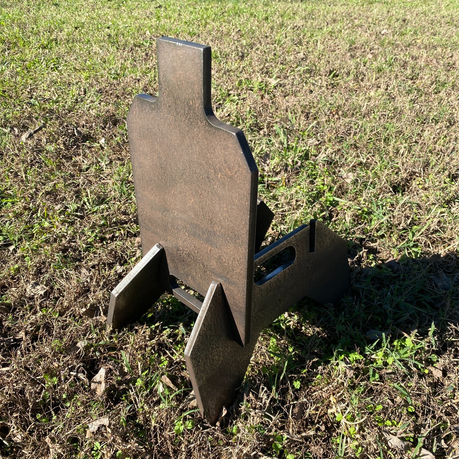3/8" AR500 Hardened Steel Shooting Target 7x12 IDPA w/ Metal Ground Range Stand