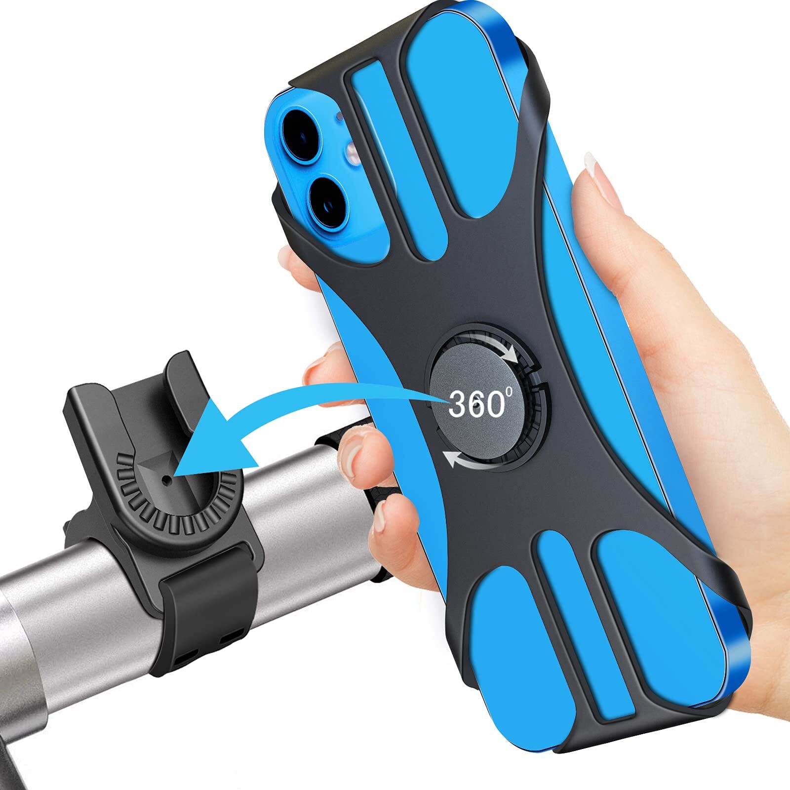 Detachable Bike Phone Holder, Universal Bicycle Motorcycle Cell Phone Mount