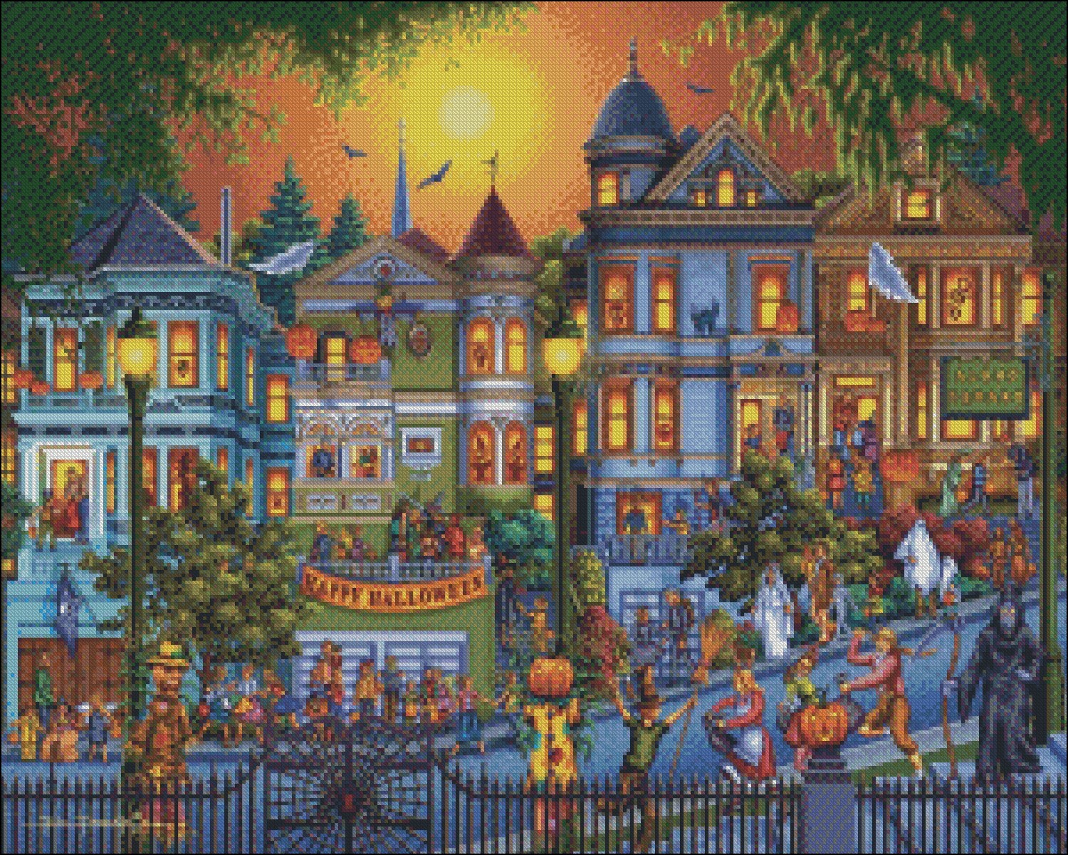 Trick or Treat - DIY Chart Counted Cross Stitch Patterns Needlework DMC Color