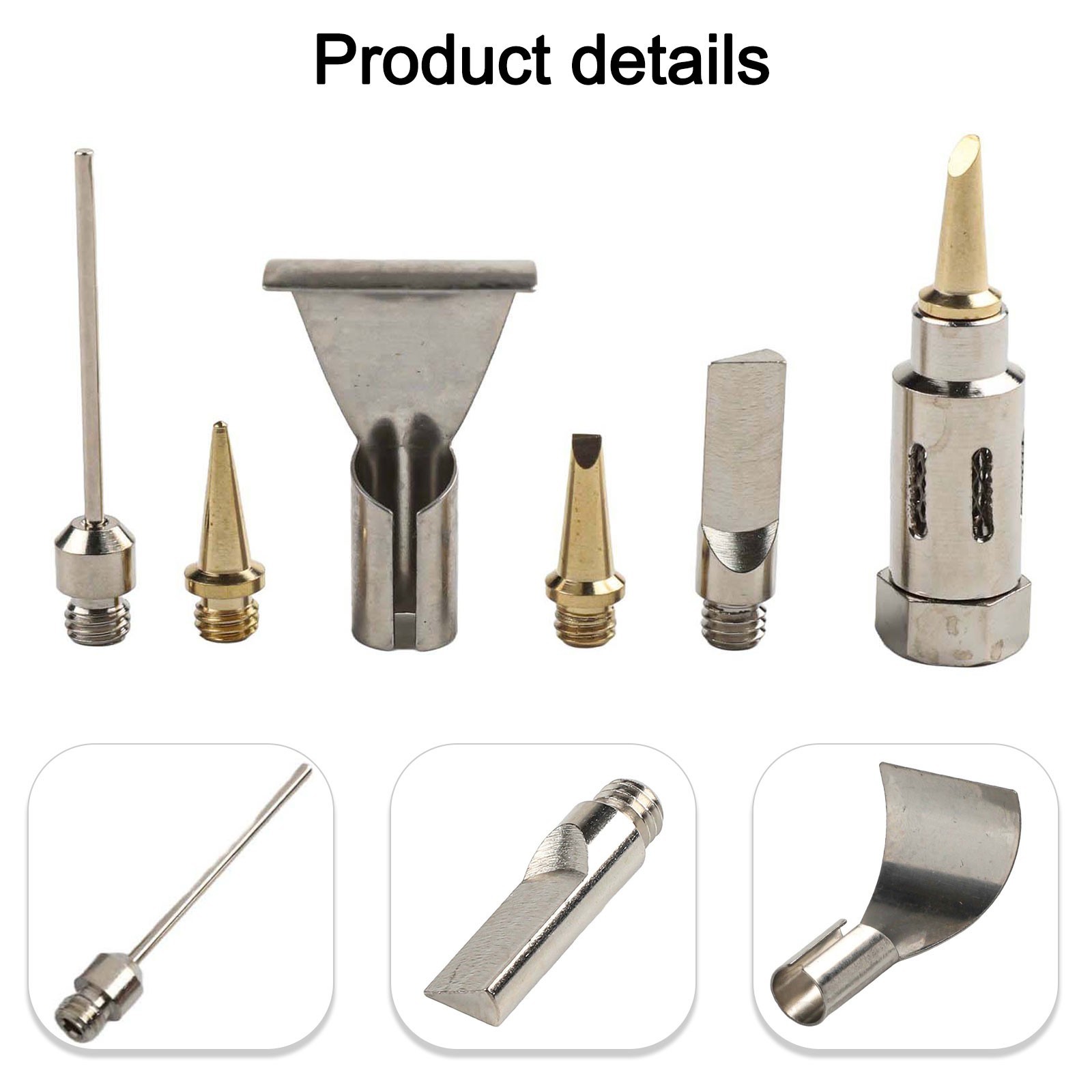Compact 6PCS Soldering Iron Tips Gas Torch Head Set for Efficient Welding