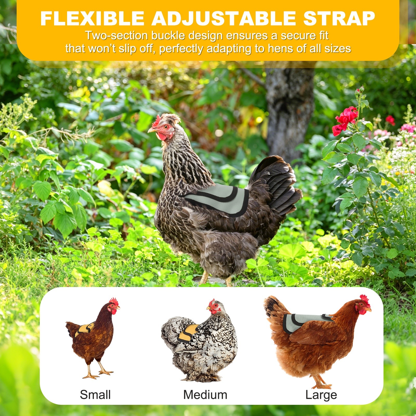 2-Pack Chicken Saddle with Adjustable Strap for Hens [Gray]