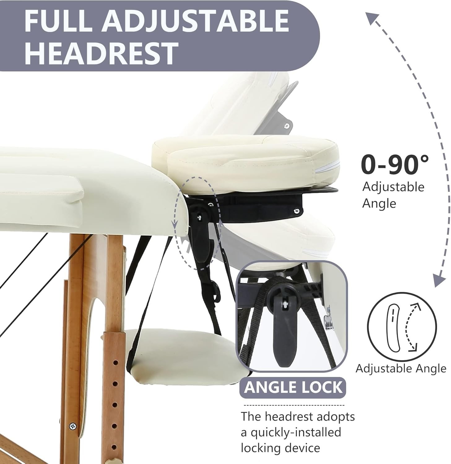 Elegantly Adjustable 24 Inch Portable Massage Table for Professionals & Spa Use