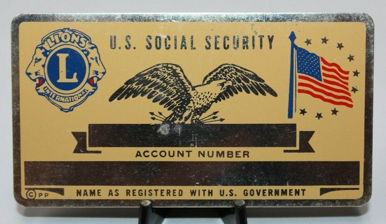 Metal Lions International Social Security ID Card Custom Engraved [080CHR]