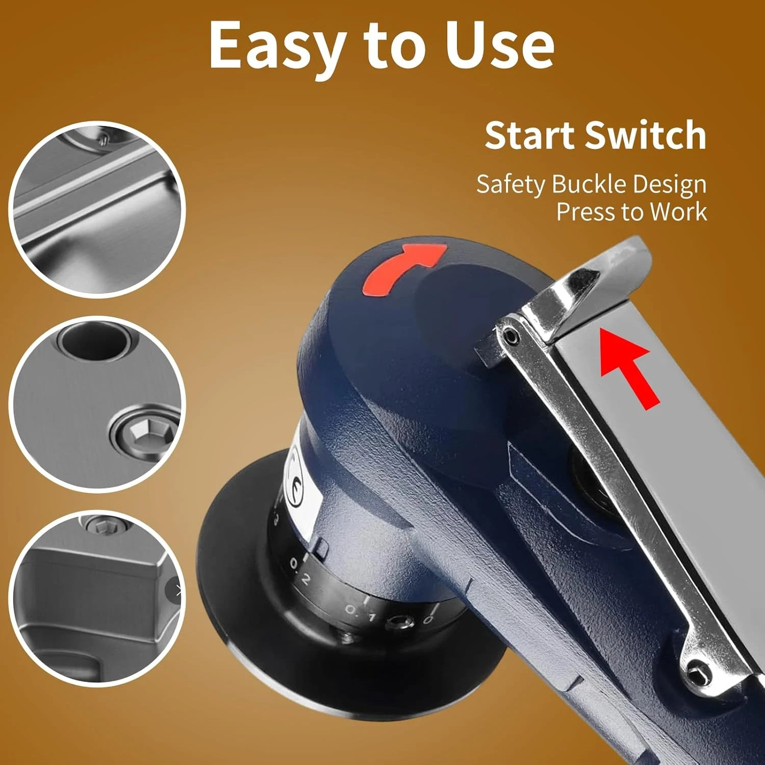 2 in 1 Pneumatic Chamfering Tool - Mini Air Chamfer Tool for C & R Deburring, 45