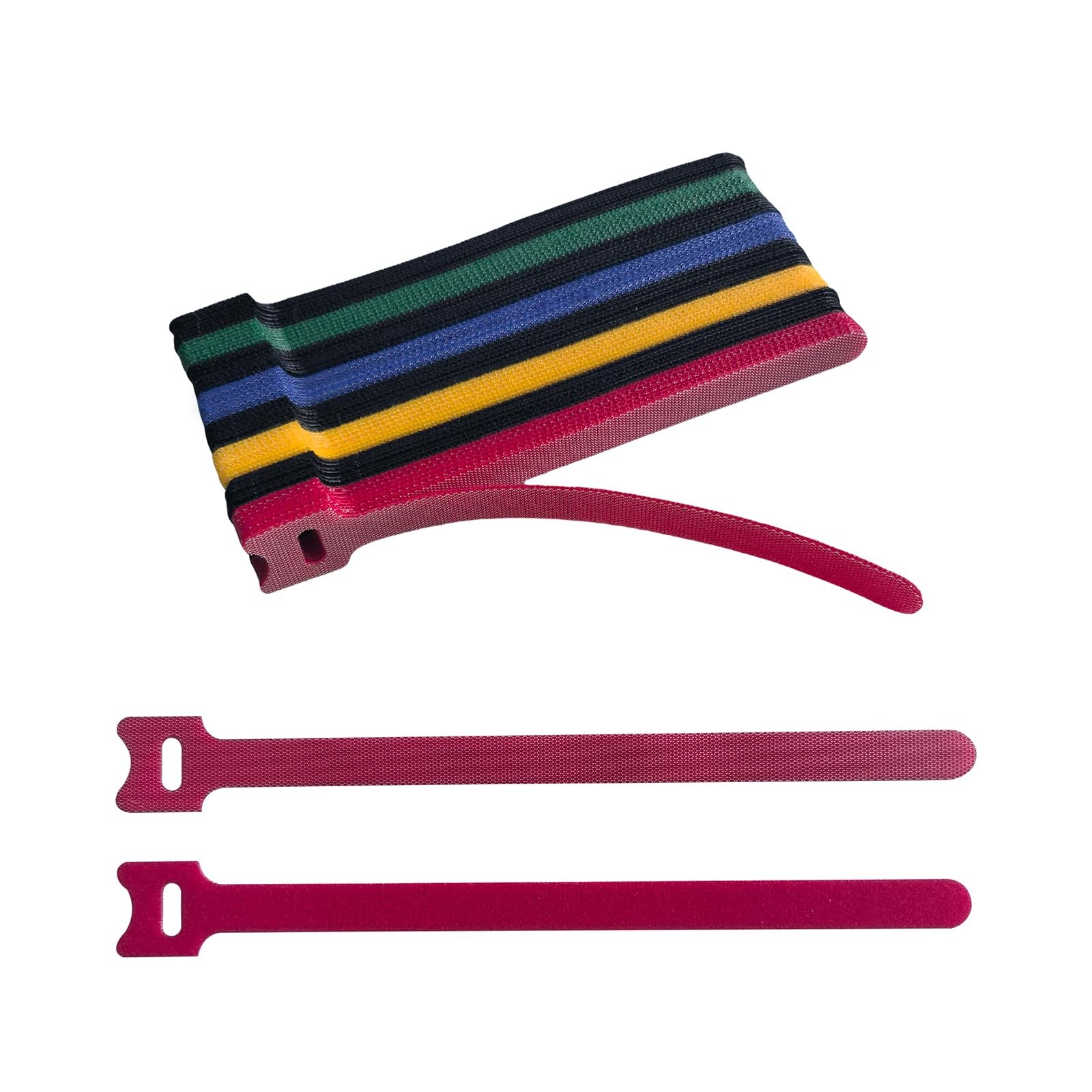 8 Inches Multi-Colour Reusable Cable Ties Cord Straps Multi-Purpose Wire Ties...