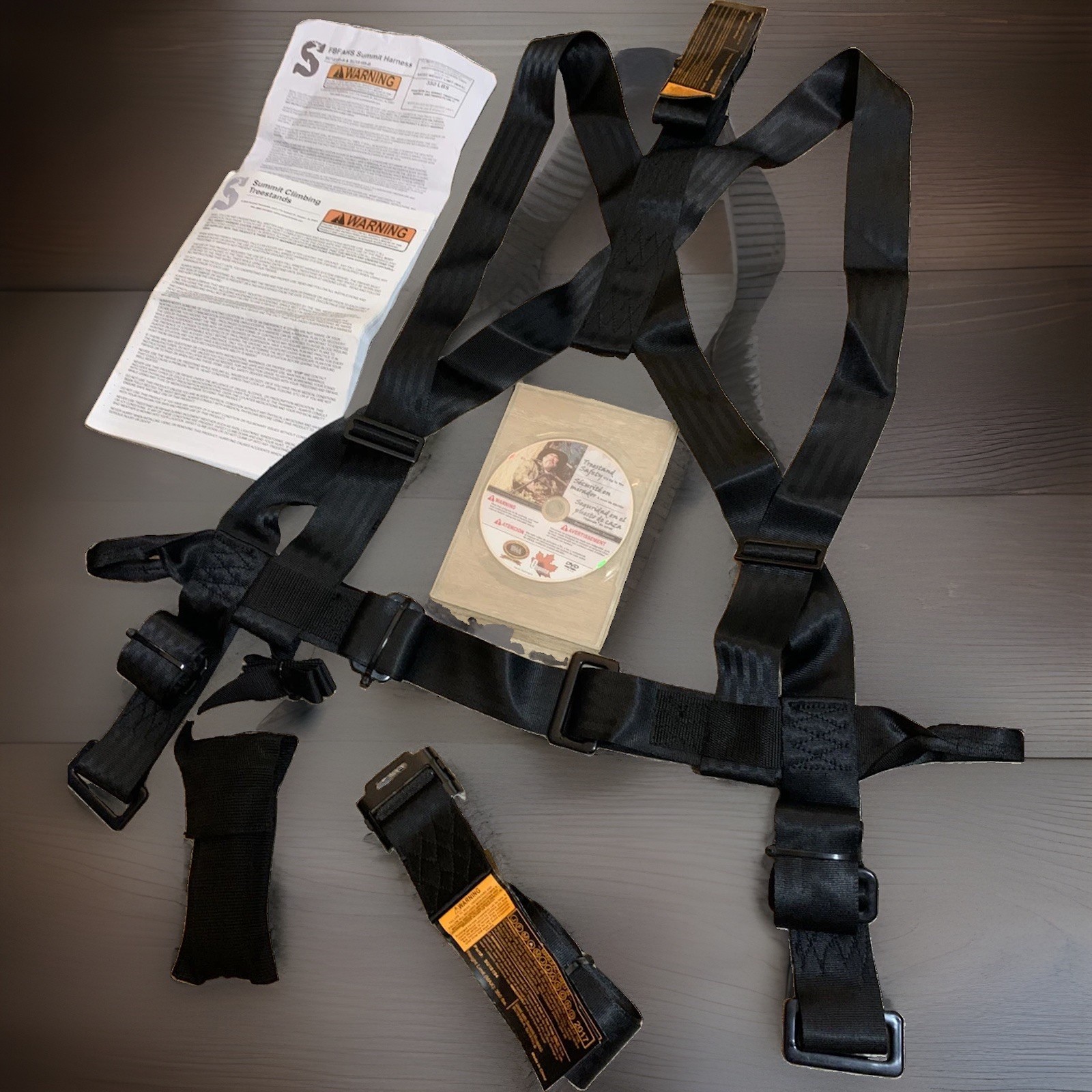 NEW, SUMMIT TREE STAND HARNESS WITH CD & MANUALS, SU18195-A, SU18195-B /SU18194