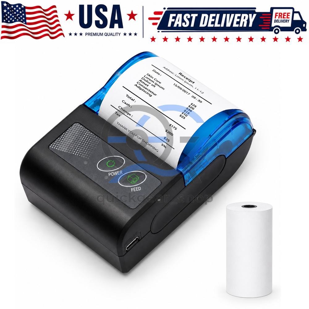 Mini Thermal Receipt Printer 58mm BT USB Receipt Bill Ticket Android Windows POS