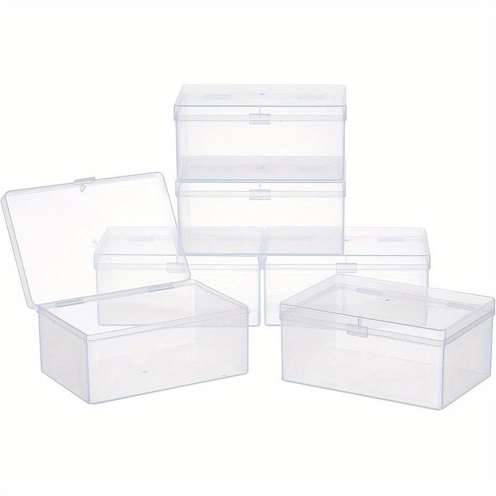 4pcs Polypropylene(PP) Storage Containers box Case with Lids and Hanger Hole