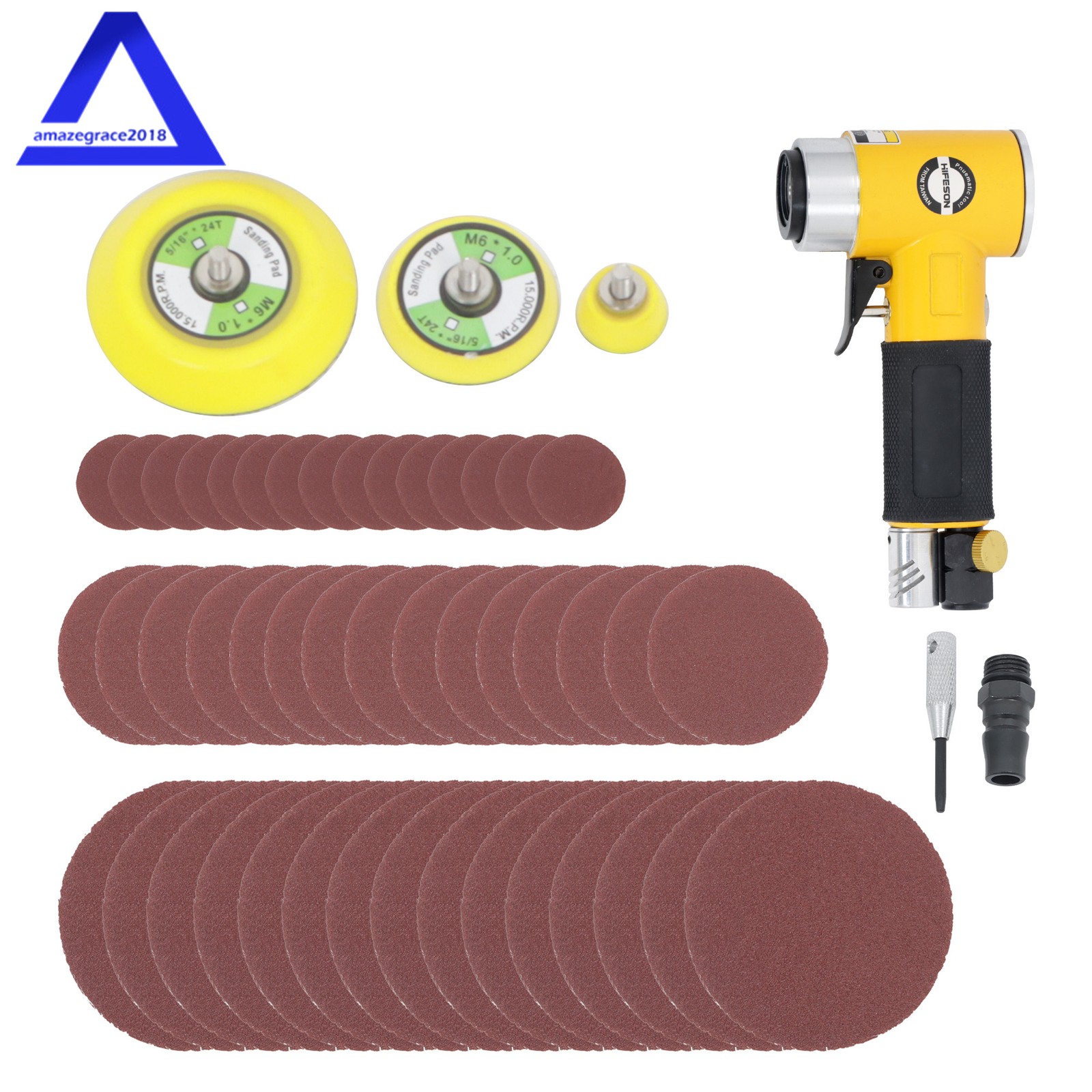 Mini Air Sander 1/2/3" Pneumatic Small Orbital Sander for Auto Body Work