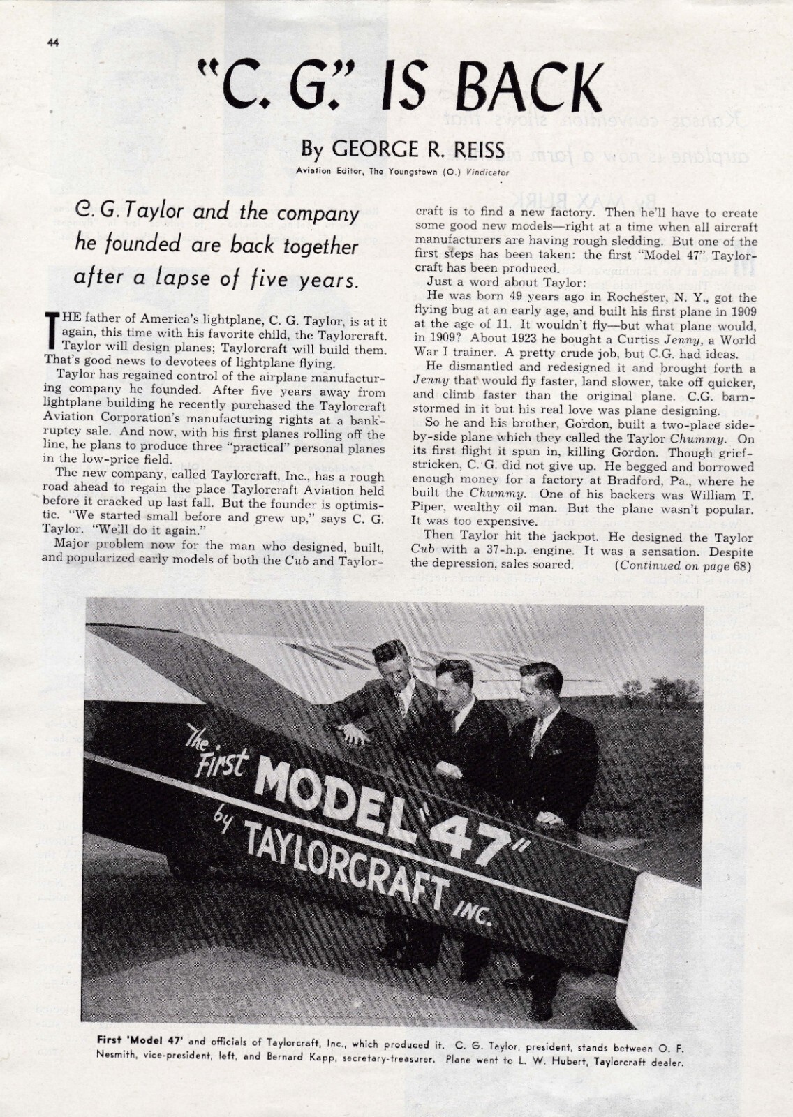 Taylorcraft 47 Aircraft Report 12/26/2024n