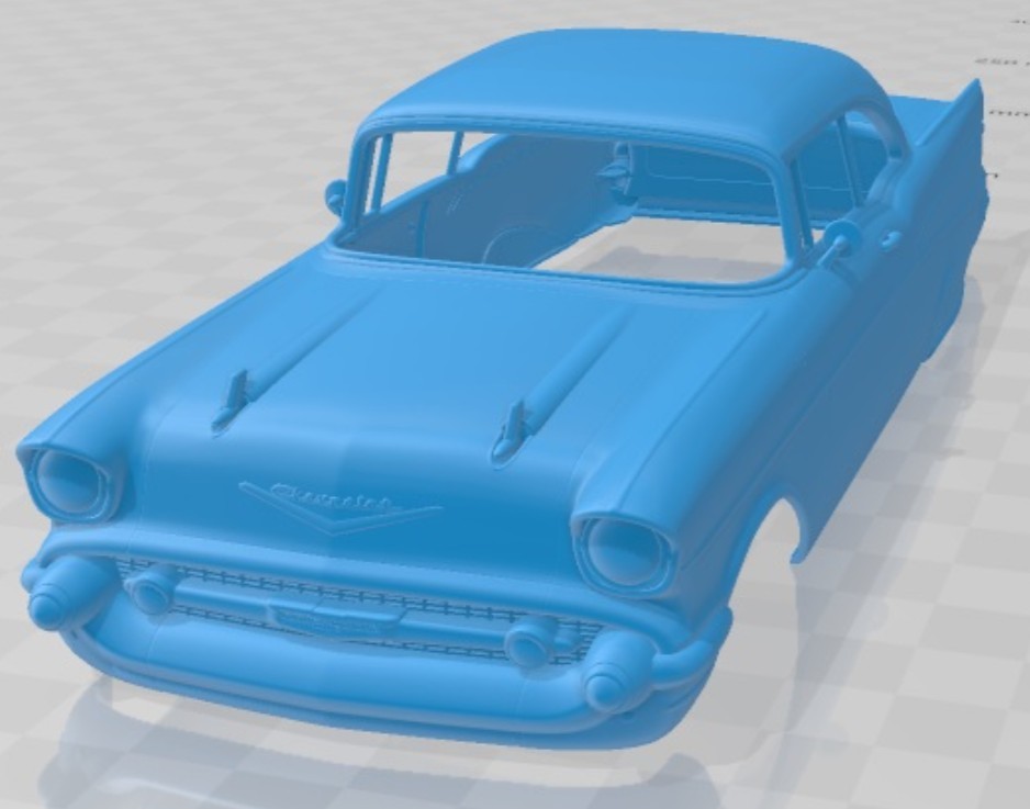 Resin 3D Printed 1/24 - 1/64 Scale Chevrolet Bel Air Sport Coupe 1957 Car Body