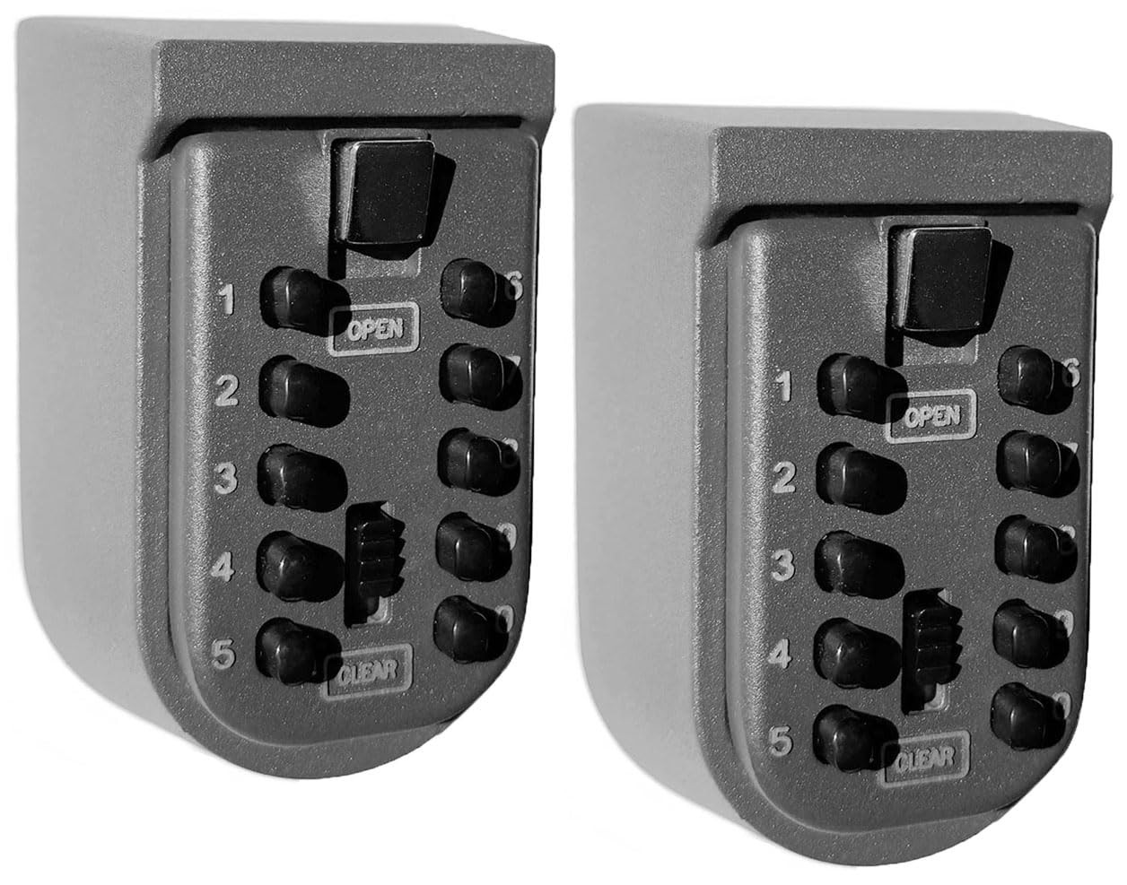 2 PCS Key Lock Box Wall Mount 10 Digits Push Button Code Home Security Safe
