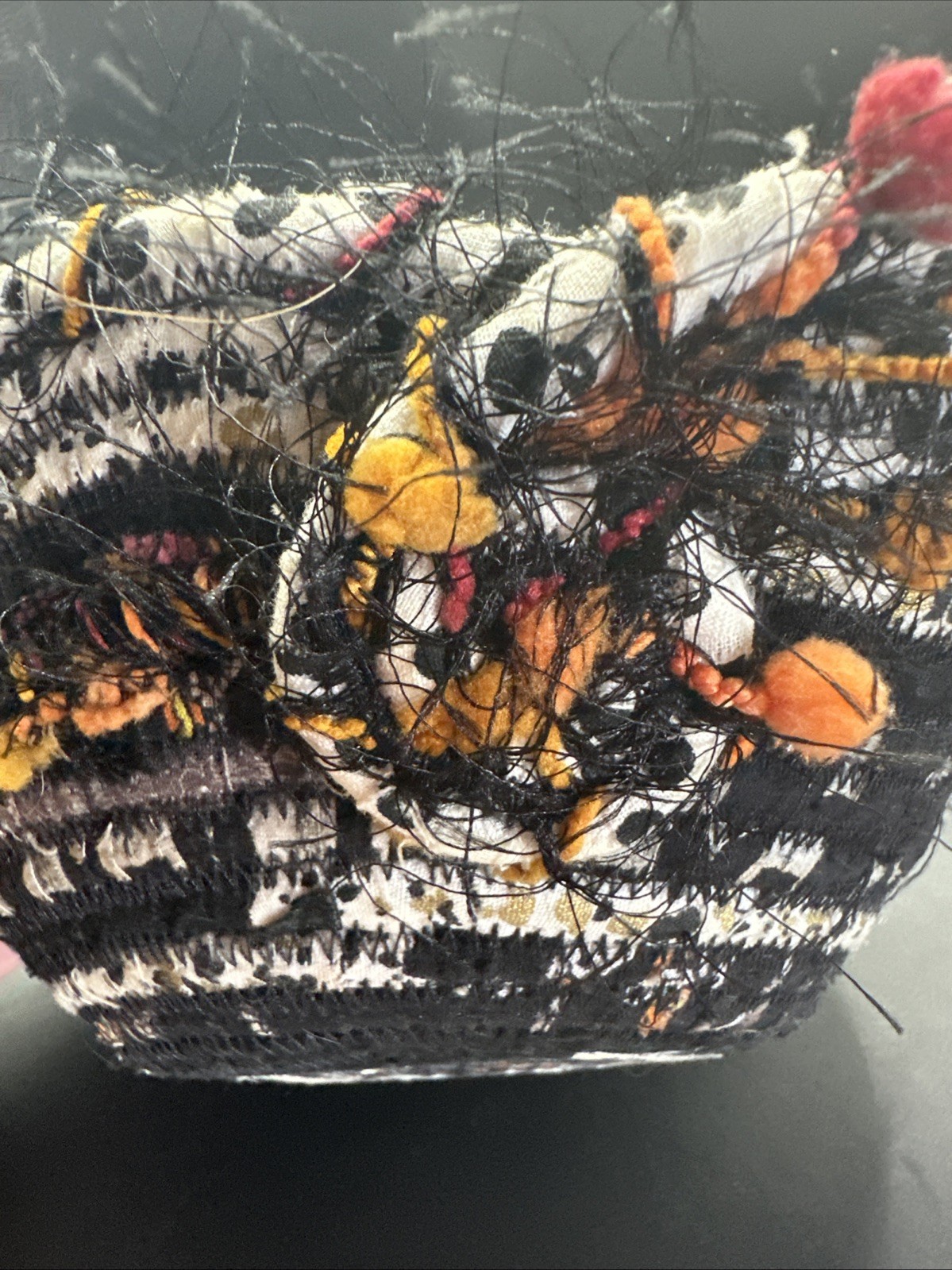 Handcrafted Rag Roll Bowl Halloween 8”