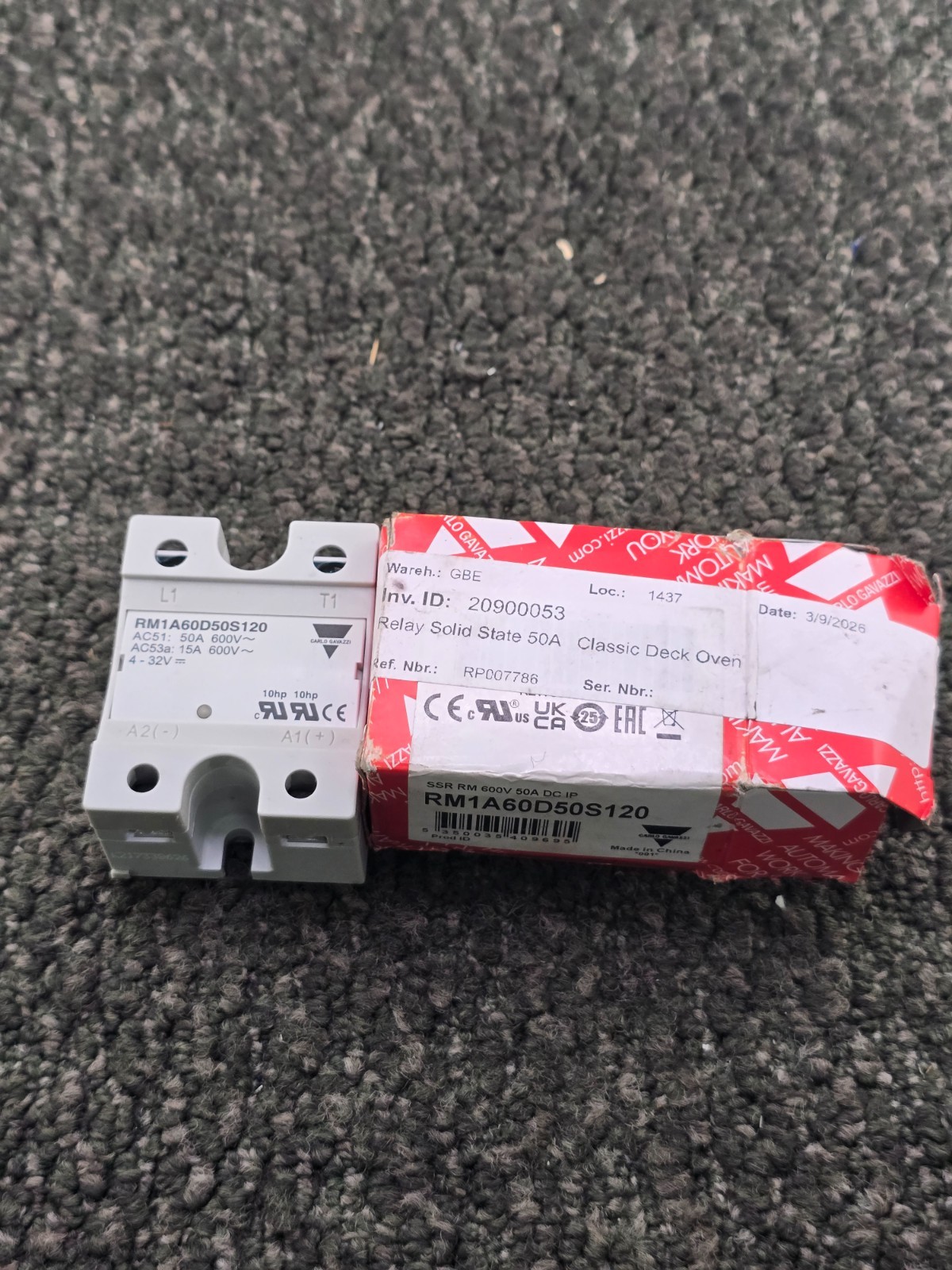 CARLO GAVAZZI RM1A60D50S120: SOLID STATE RELAY 50A CLASSIC DECK OVEN