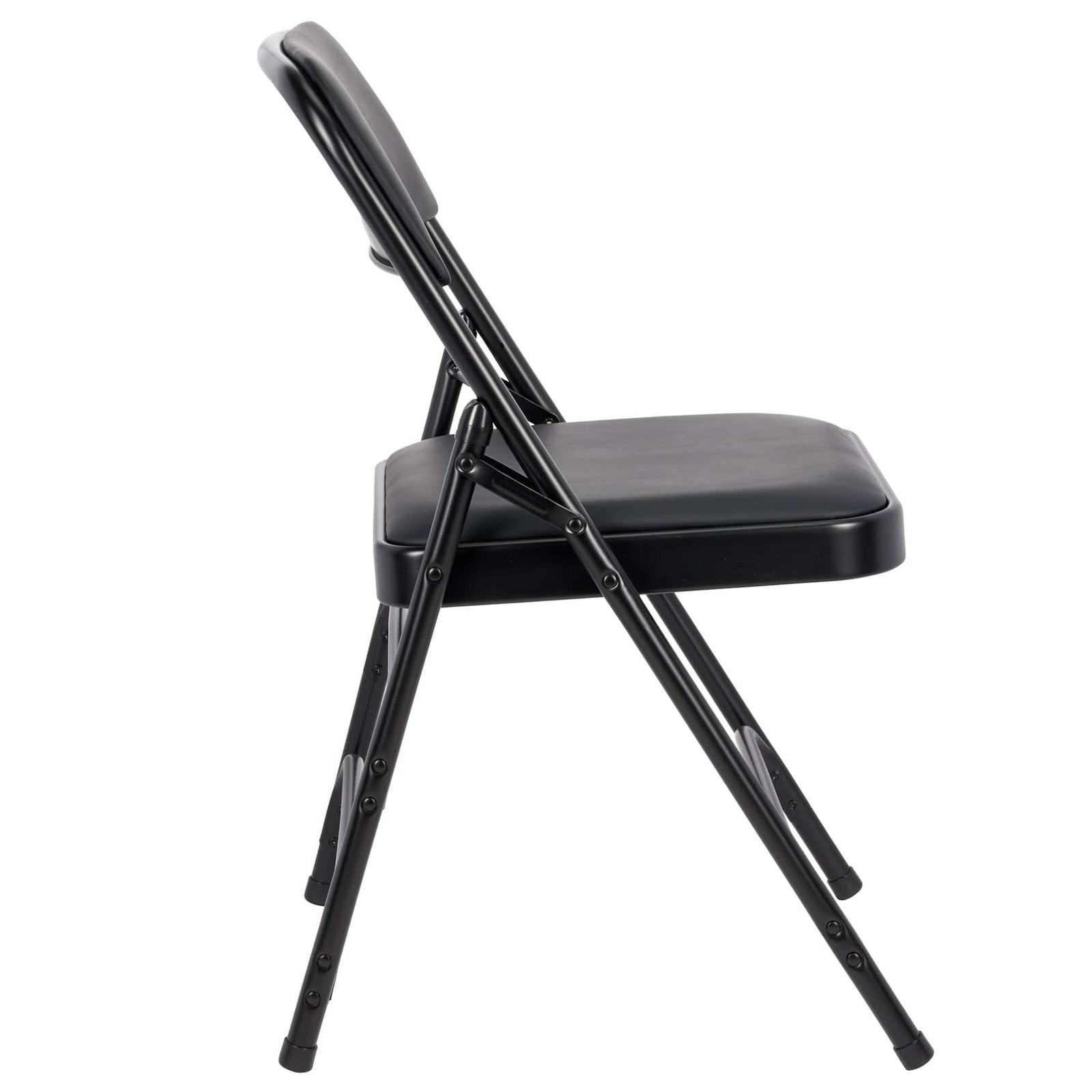 Vinyl Cushion Folding Metal Chair with Steel Frame by Chivari