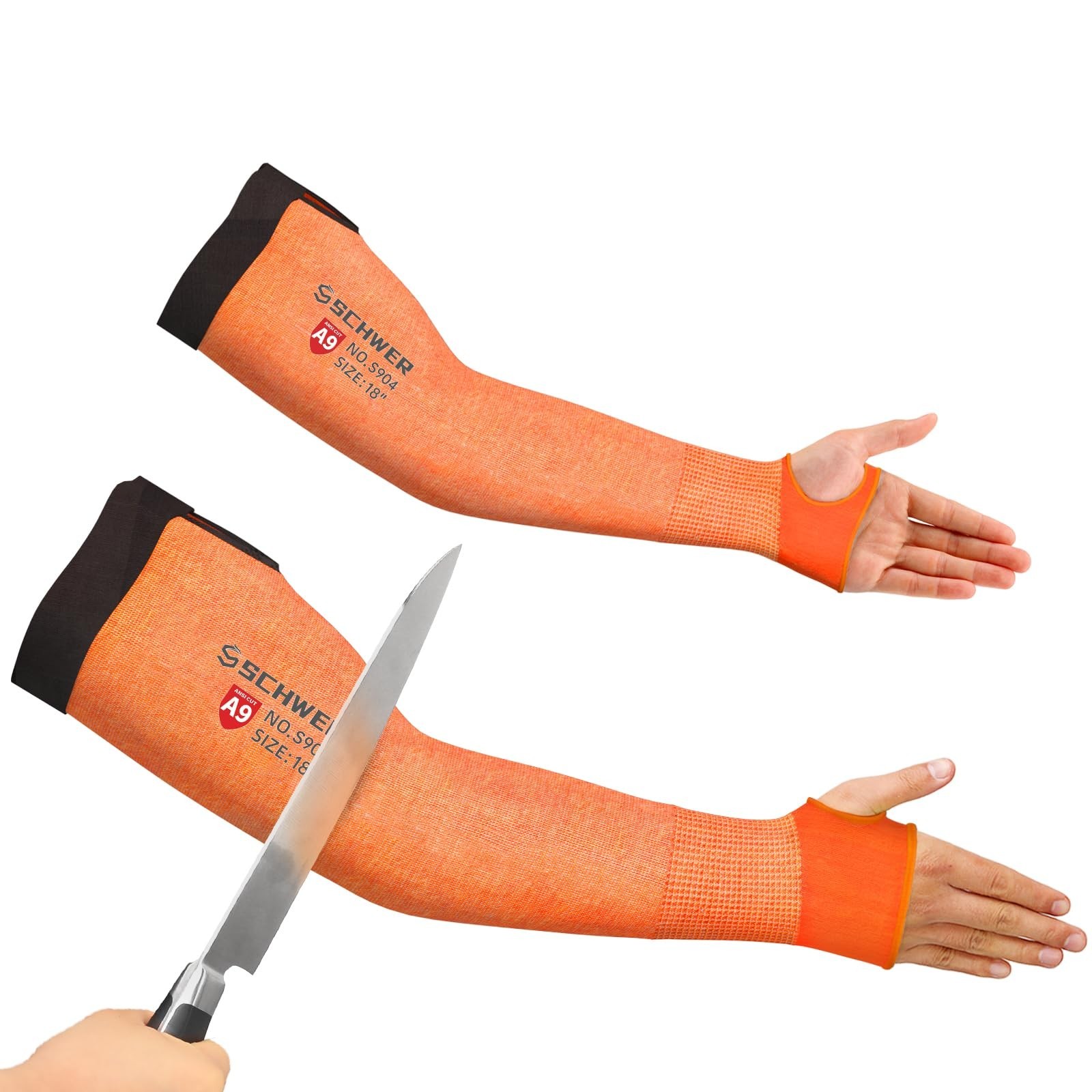Schwer PRO-SKIN ANSI A9 Cut Resistant Arm Sleeves for Men & Women, Puncture R...