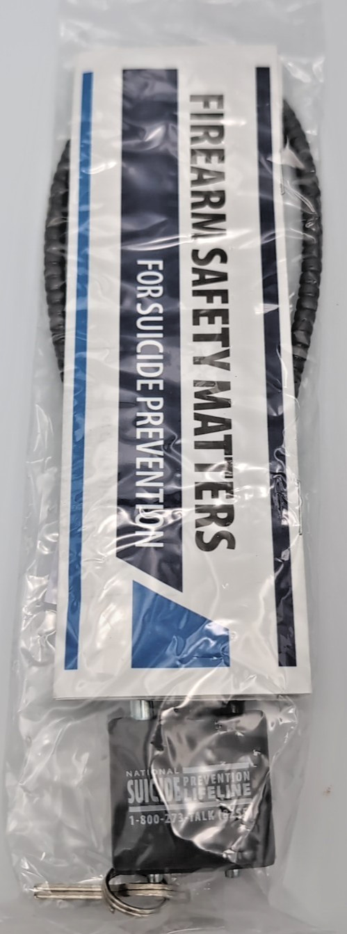 Veterans Crisis Line Cable Gun Lock - Grey - 2 Keys - NEW in Package