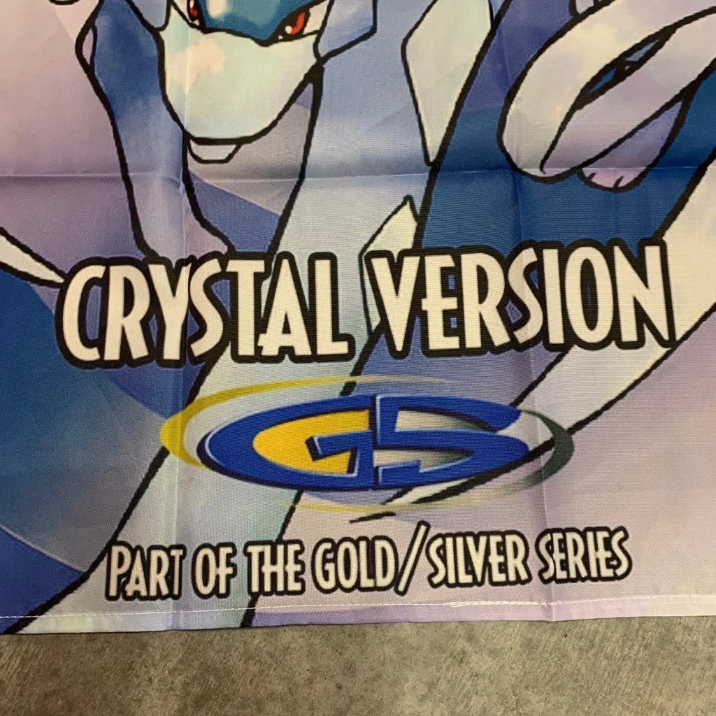 Pokemon Crystal Version Game Boy Advance Wall Tapestry 3x3 Ft