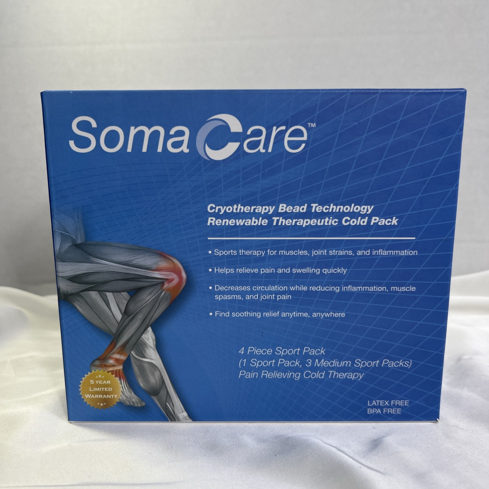 Soma Care 4 Piece Sport Pack Cryotherapy Therapeutic Cold Pack New
