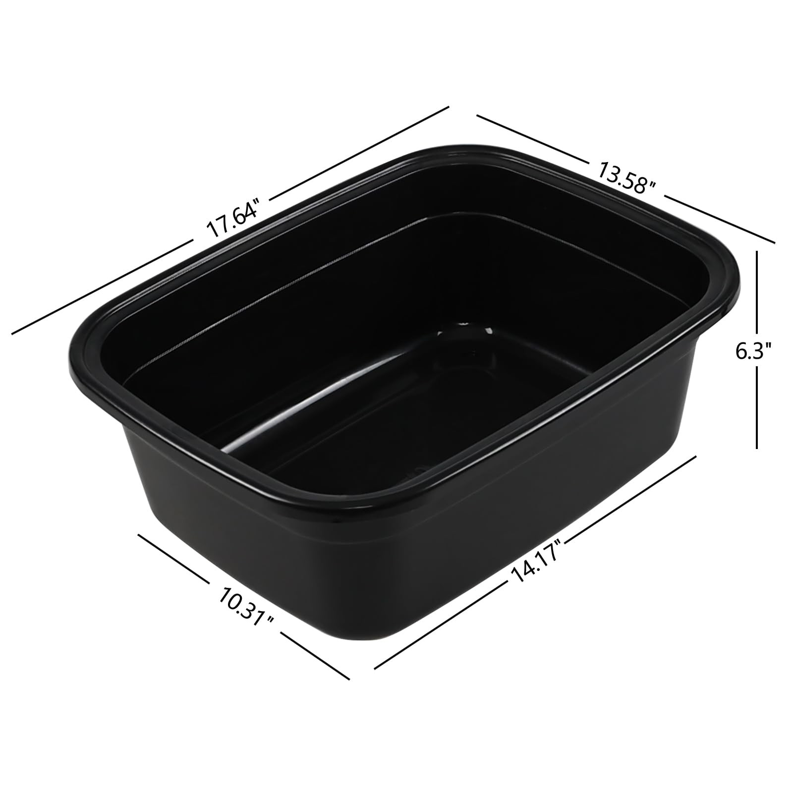 Saedy 2-Pack 18 Quart Plastic Kitchen Washing Basin, Rectangular Dishpan Wash...