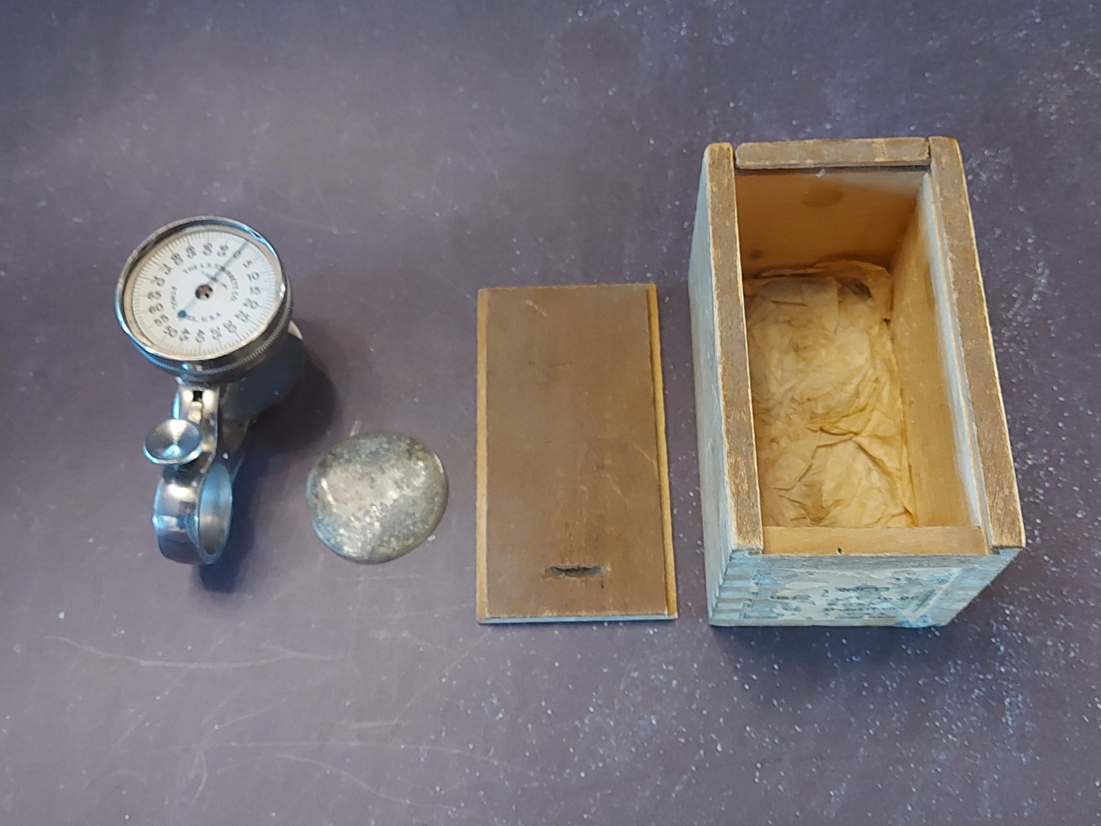 Antique "L.S Starrett Co" Dial Sheet Gage With Original Box / USA / Engineering