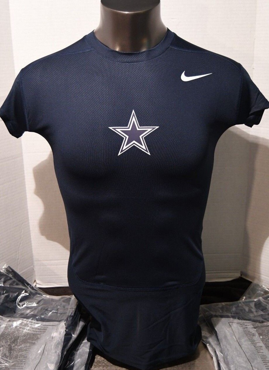 NIKE-PRO COMBAT Dri-Fit Dallas Cowboys Star Compression Shirt L- 3XL Cap Sleeve