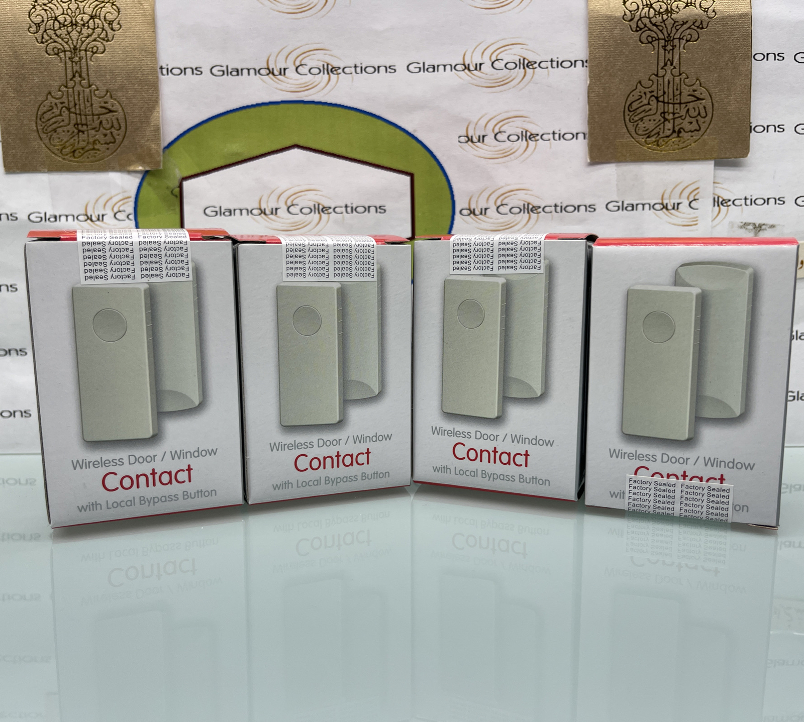 Lot 4 Ecolink Honeywell WST-212 Wireless Door Sensor White Local Bypass Button