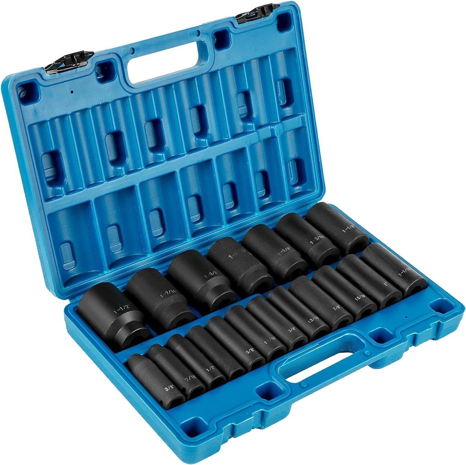 Impact Socket Set 1/2 Inches 19 Piece, Deep Socket, 6-Point Sockets, brand new