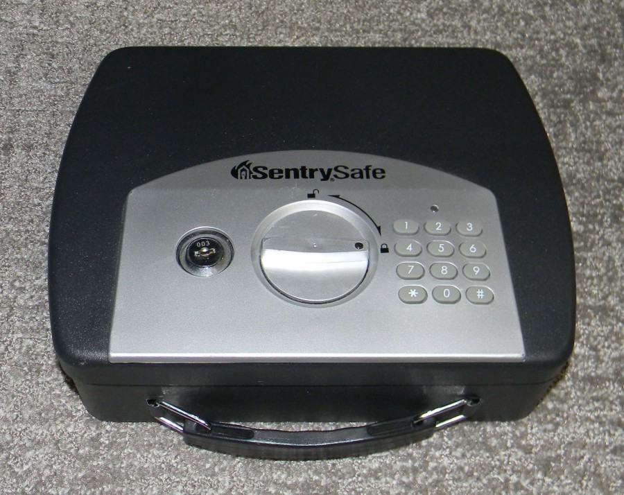 SentrySafe P021E Portable Security Safe with Digital Lock, 4.4x13x10 in - Black