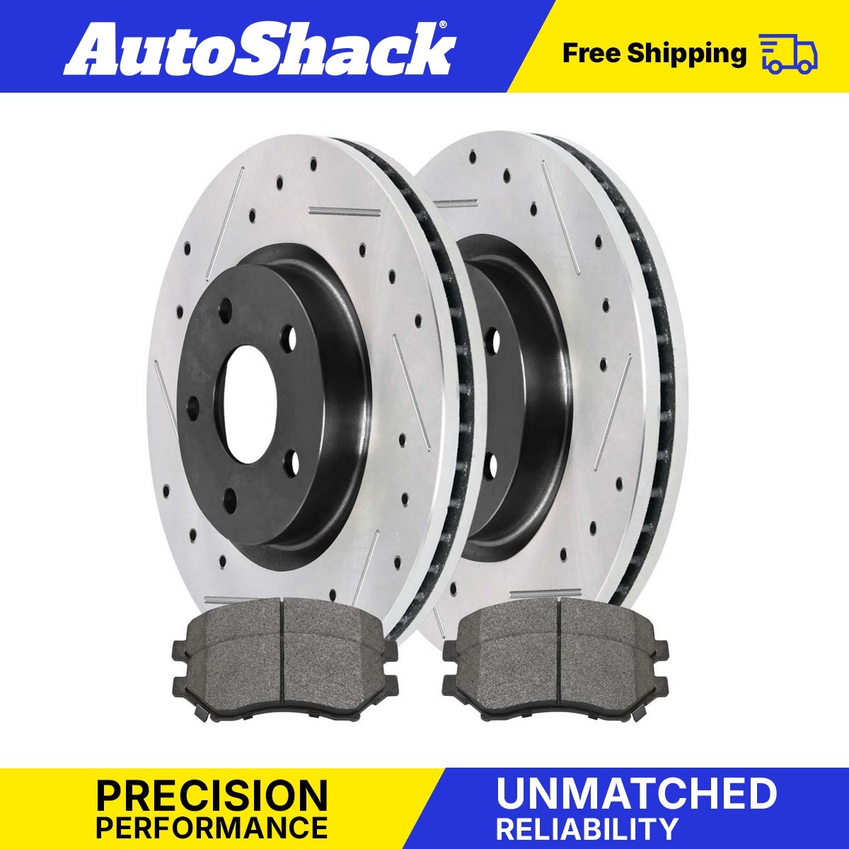Front Drilled Disc Rotors Ceramic Brake Pads for Ford Escape Volvo S40 C70