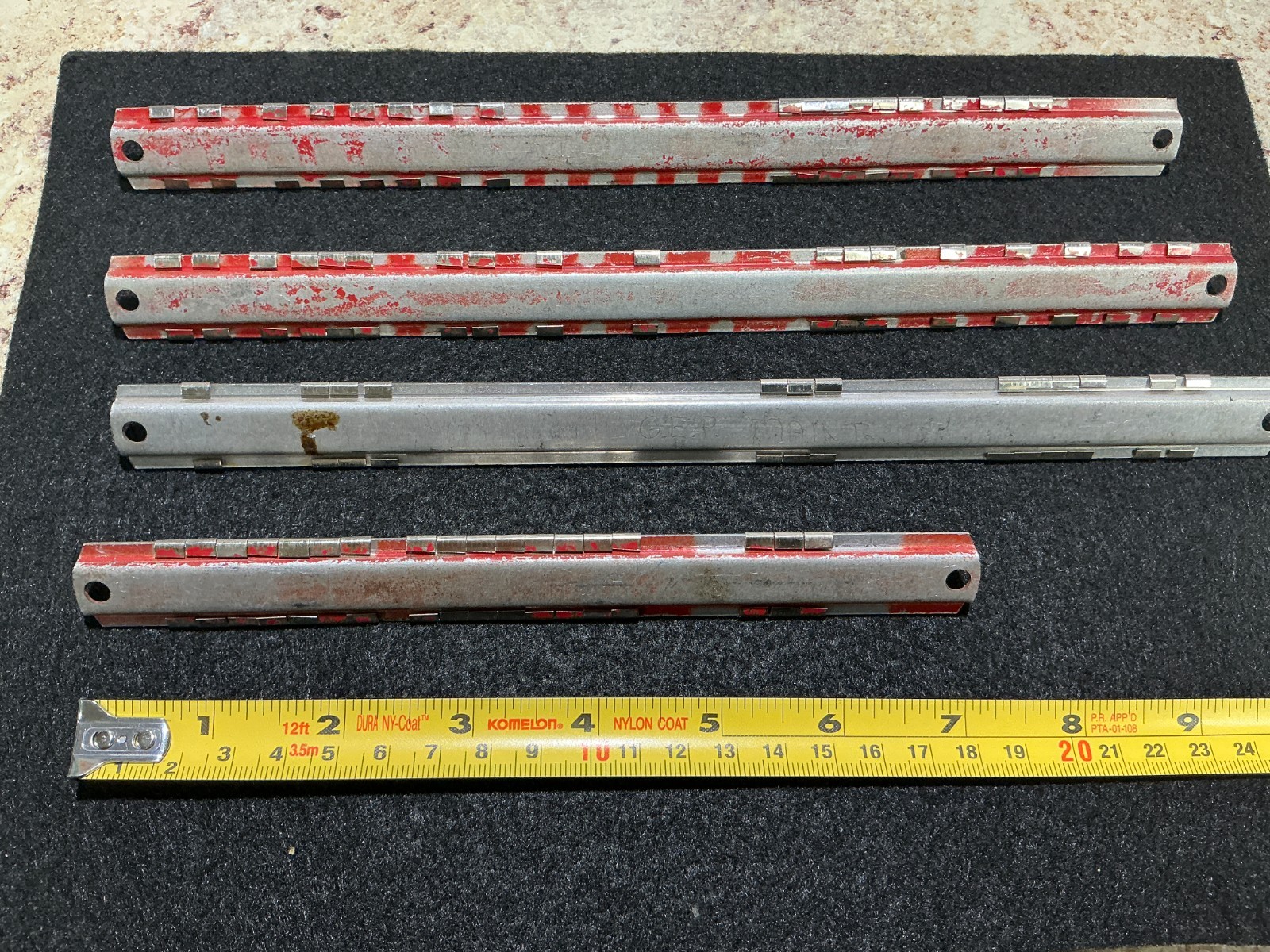 SNAP-ON 1/4" DRIVE 4 pc METAL SOCKET RAILS #A269, A265