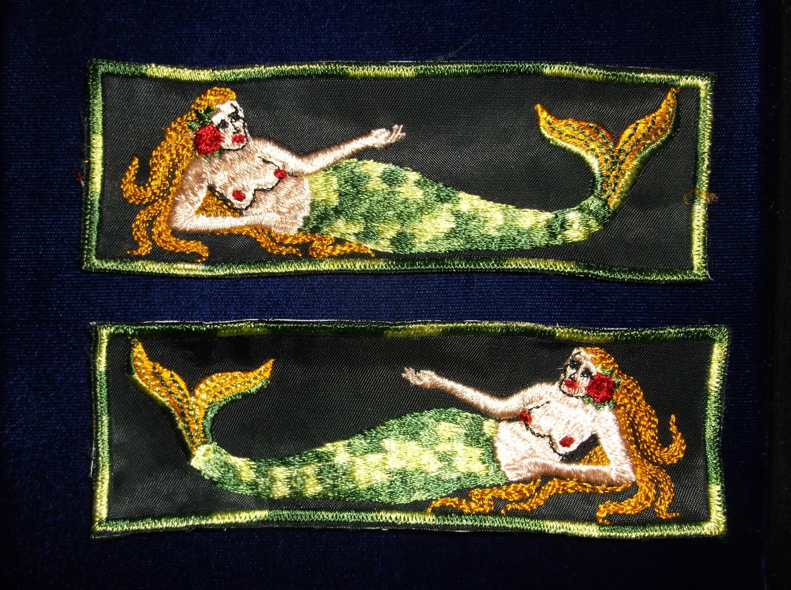 GEMSCO VINTAGE NOS USN LIBERTY CUFF PATCH (1) PAIR - MERMAID Design V2