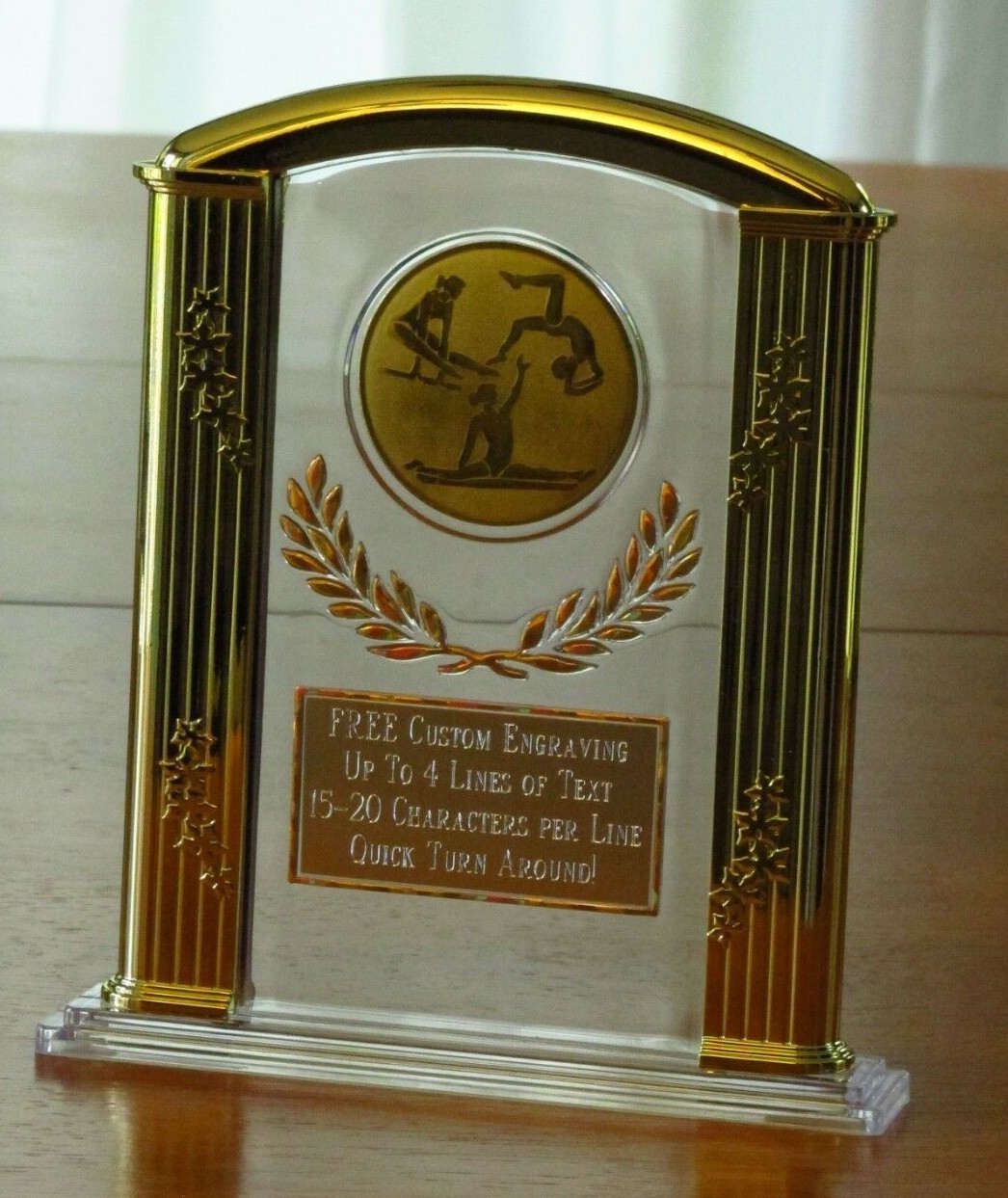 Men's OR Women's Gymnastics 7" Acrylic Award Trophy FREE custom engraving
