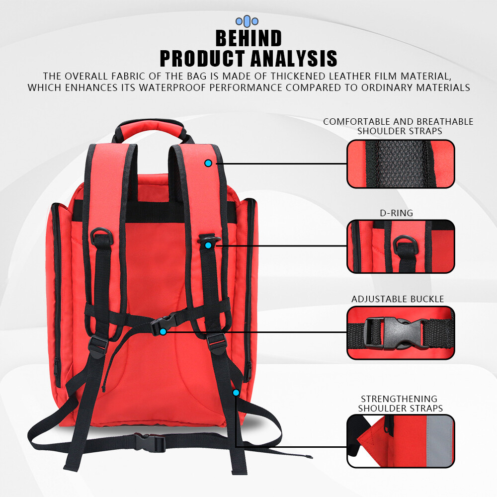 First Aid Bag Emergency Backpack Large Capacity Sorted Storage Survival