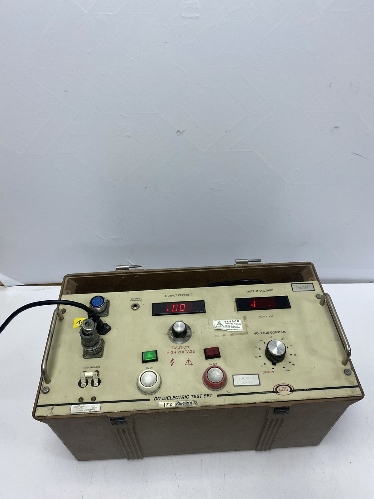 Biddle-Megger Cat No: 220123 DC Dielectric Test Set 120 Kilovolts