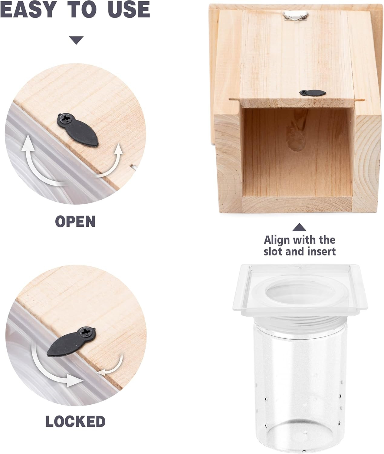 Carpenter Bee Trap for outside - Pentroof Style Nature Hanging Wood Carpenter Be