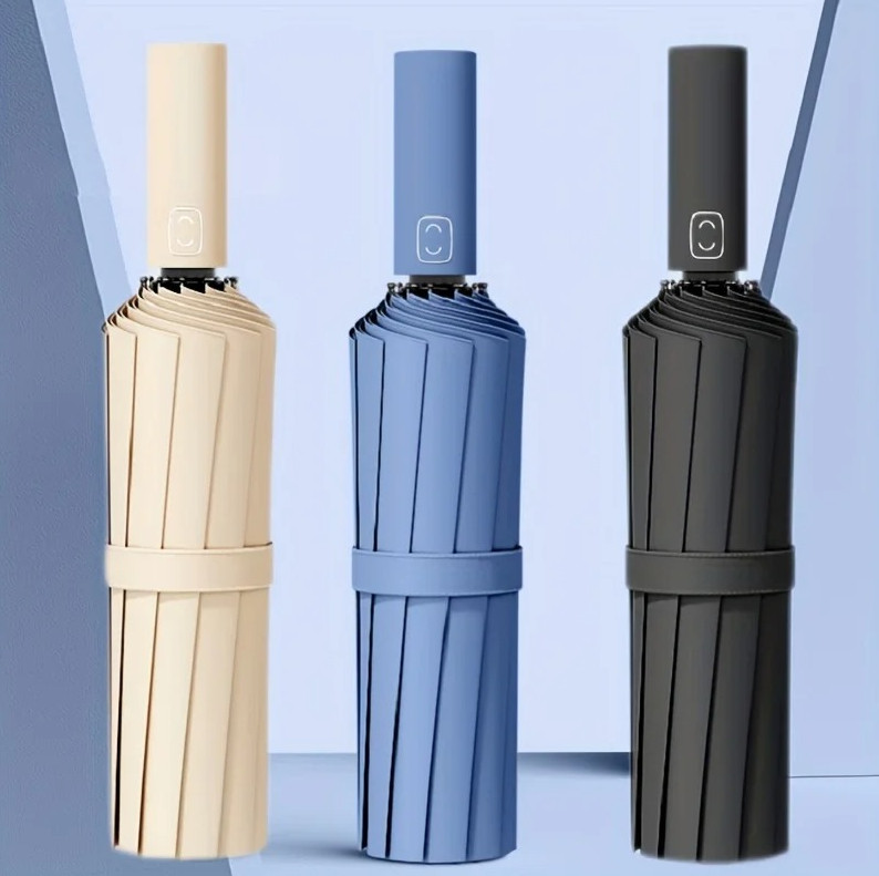 Reinforced 24-Rib Windproof Umbrella – Strong Anti-UV Business & Sun Umbrella