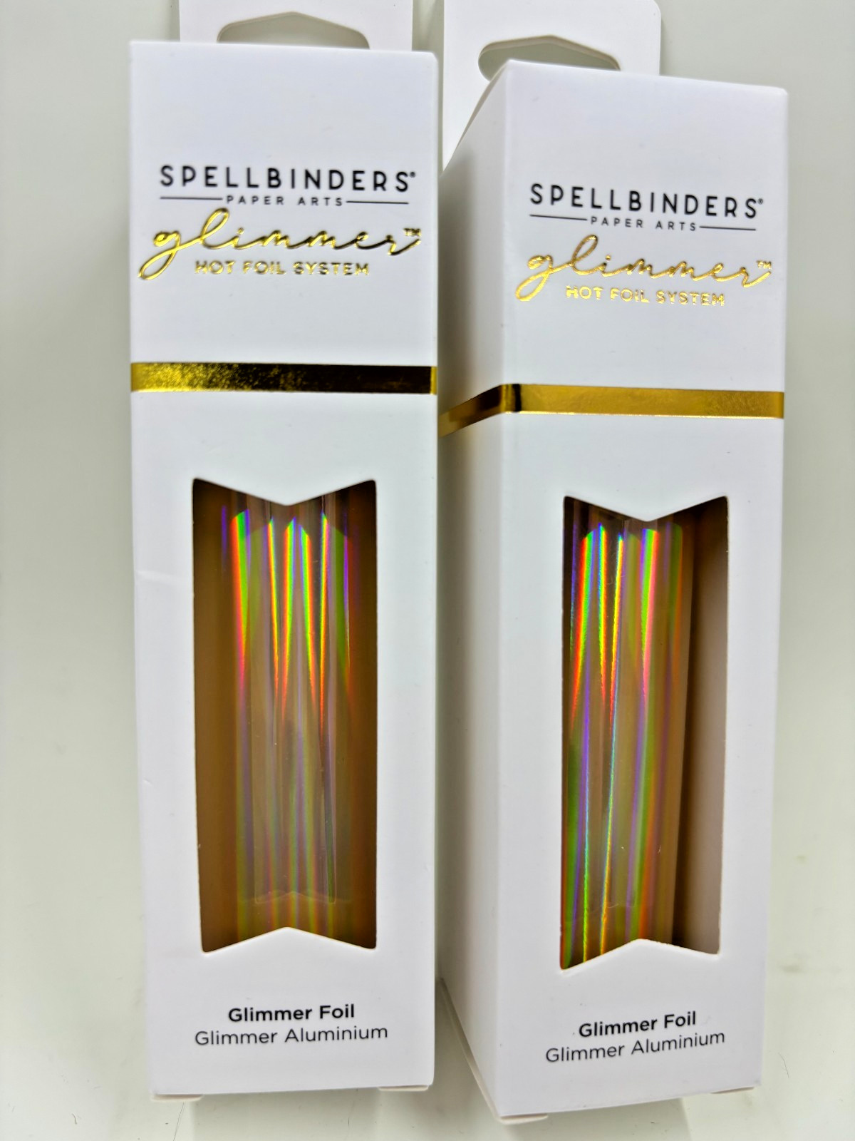 SPELLBINDERS GLIMMER HOT FOIL- 2 rolls of AURA (GLF-027)   15 FT ROLL