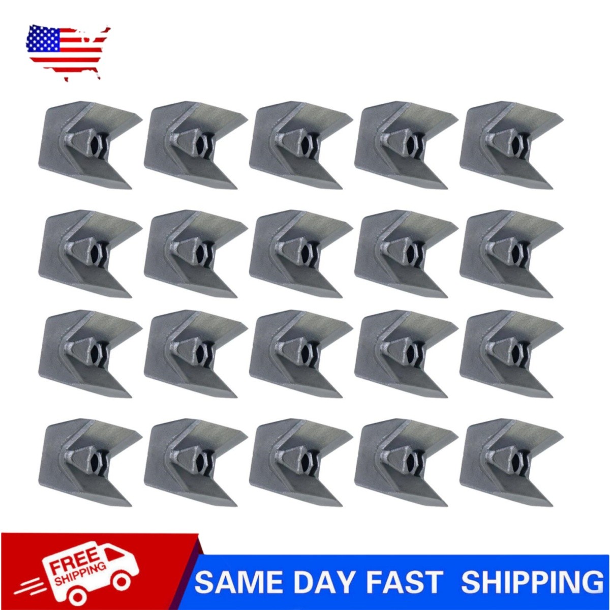 New 20Pcs Replacement For Fecon Cubit Reversible Knife Teeth US