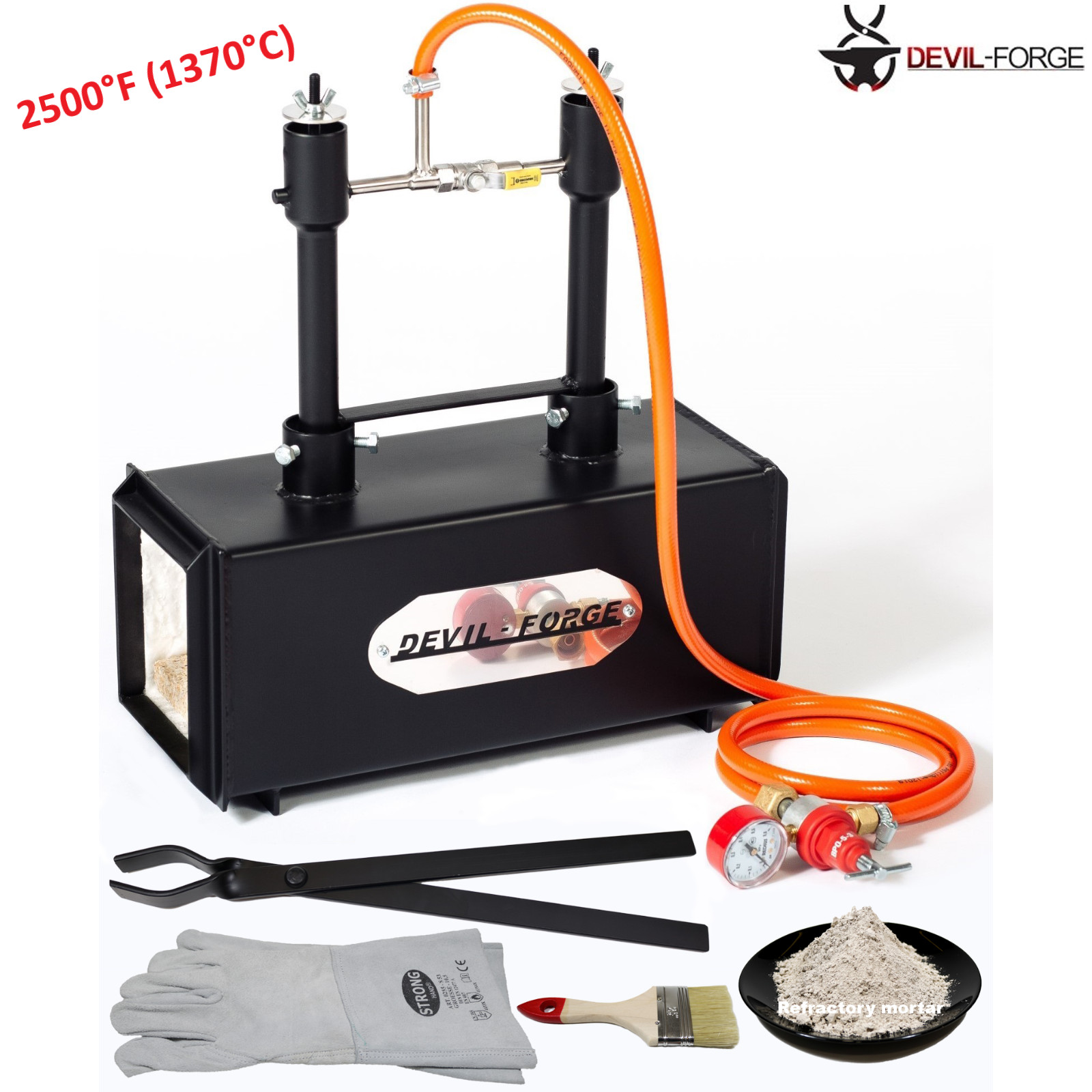 DEVIL-FORGE DFPROF2 Gas Propane Forge Farrier Burner Furnace +Tongs USA (NEW)